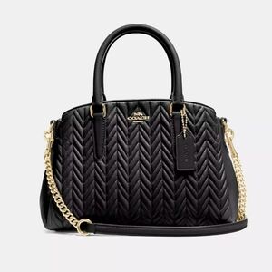 Coach Black Quilted Crossbody Bag with Gold Chain